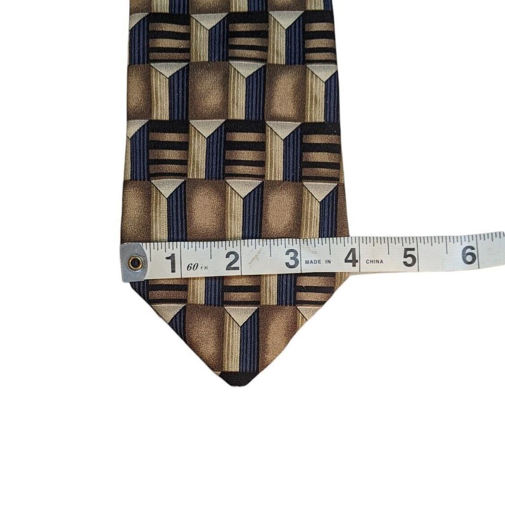 George Machado 100% Silk Men's Neck Tie Geometric 57"  Made‎ In U.S.A. - Picture 6 of 6
